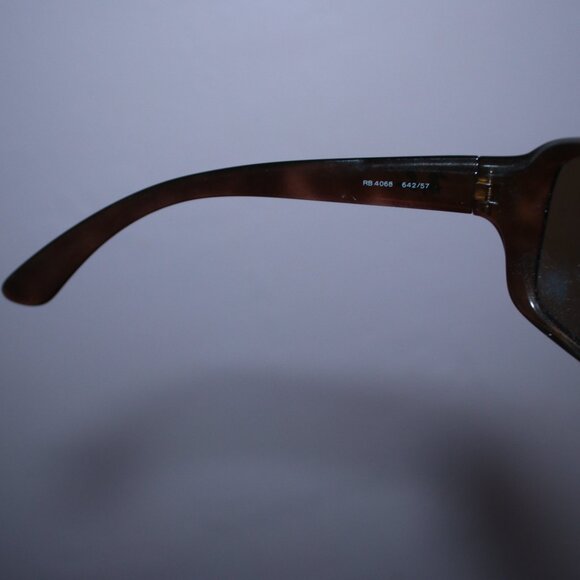 Ray-Ban Polarized W0957 Tortoise Rectangle Wrap Sunglasses